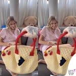 Fedez regala a Chiara Ferragni una borsa a forma di gallina
