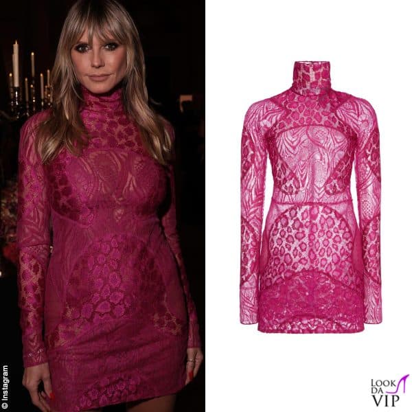 Sexy e provocante Heidi Klum all'evento Intimissimi con un vestito Tom Ford