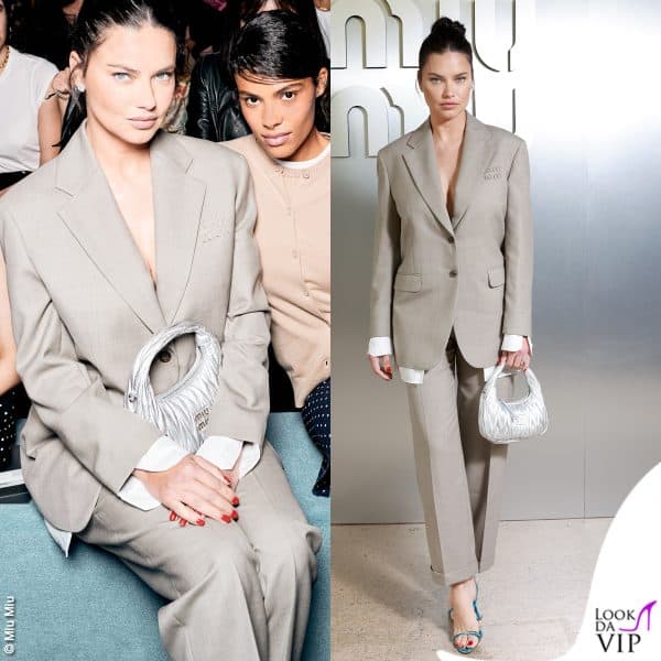 Adriana Lima alla sfilata Miu Miu durante la Paris Fashion Week