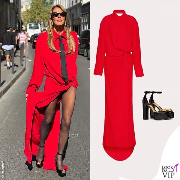 Anna Dello Russo mostra le gambe in Valentino