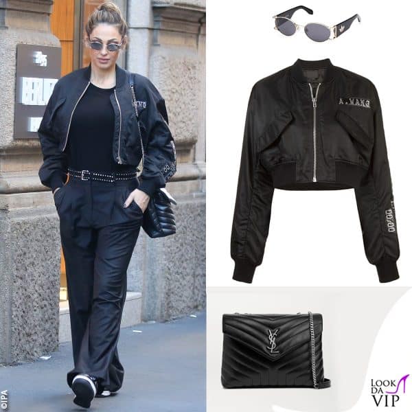 occhiali Adidas, bomber Alexander Wang, borsa Saint Laurent