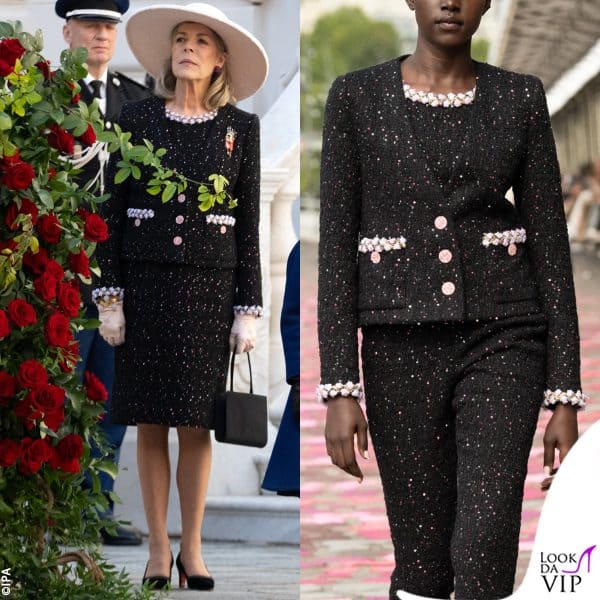 outfit Chanel, pump Christian Louboutin 