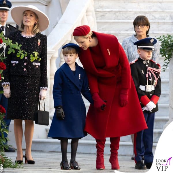 Charlene Wittstock con i figli Gabriella e Jacques 