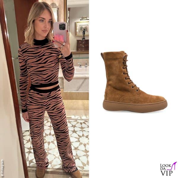 outfit Chiara Ferragni Brand, stivali Tod's 