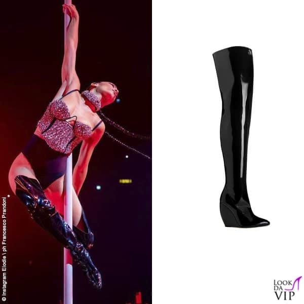 La pole dance della seconda data di Milano, stivali Giuseppe Zanotti