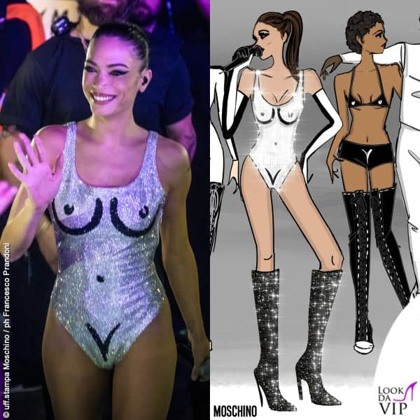 Il body con la silhouette è stato creato in collaborazione con Swarovski