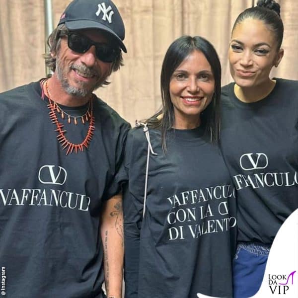 in backstage con Pierpaolo Piccioli e la moglie, Simona Caggia 
