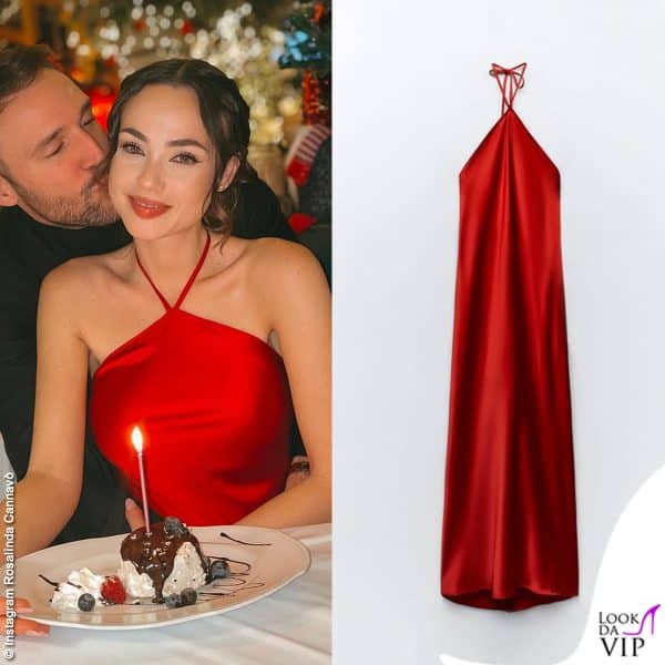 Rosalinda Cannavo per il suo compleanno indossa un vestito Zara