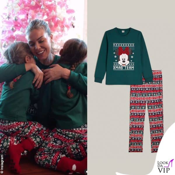 Costanza Caracciolo, pigiama Yamamay Minni (donna 39,95 euro - bambina 29,95 euro)