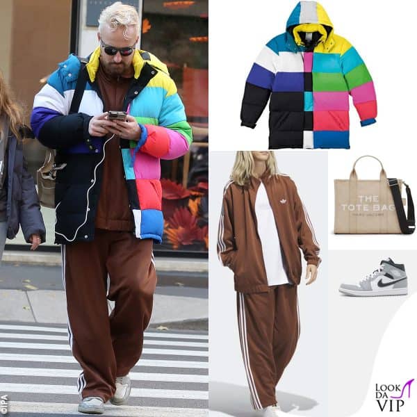 giacca Jeremy Scott, tuta Adidas, borsa Marc Jacobs, sneakers Nike 