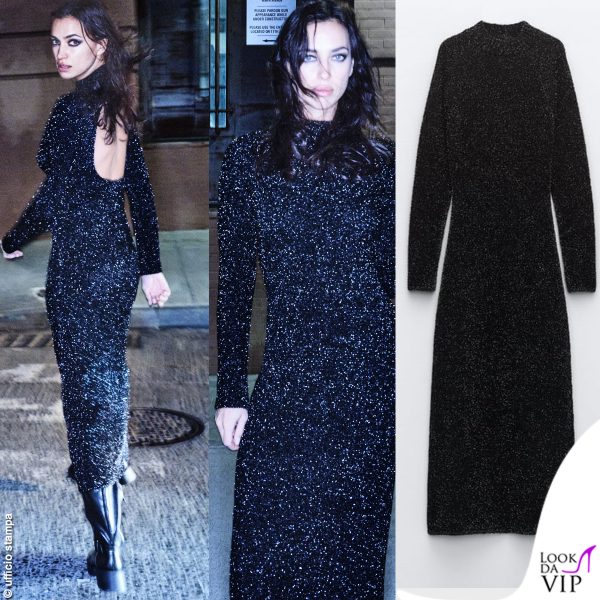 Irina Shayk brilla con un abito Zara