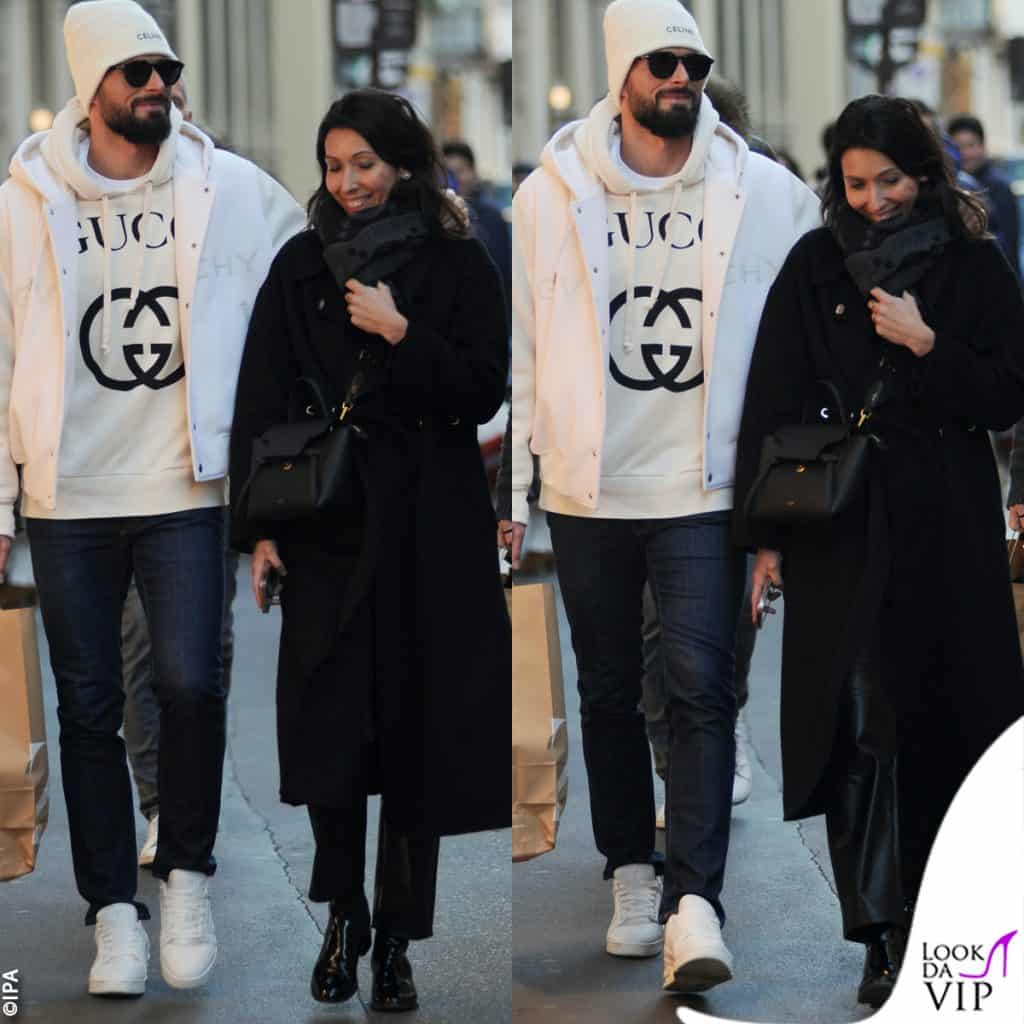 Olivier e Jessica Giroud fanno shopping in centro a Milano