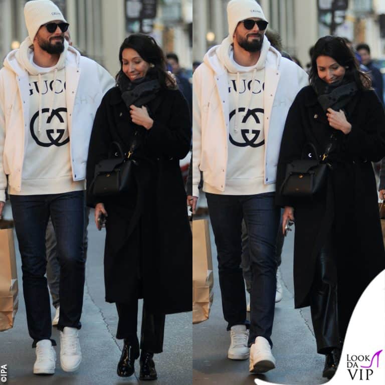 Olivier e Jessica Giroud fanno shopping in centro a Milano