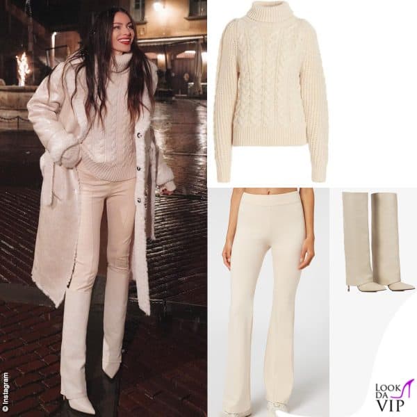 Paola Turani propone maglione MVP Wardrobe, pantaloni Calzedonia, Stivali Le Silla