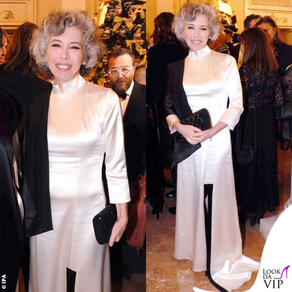 2018 - Irene Pivetti con un outfit black&white di Angela Bellomo