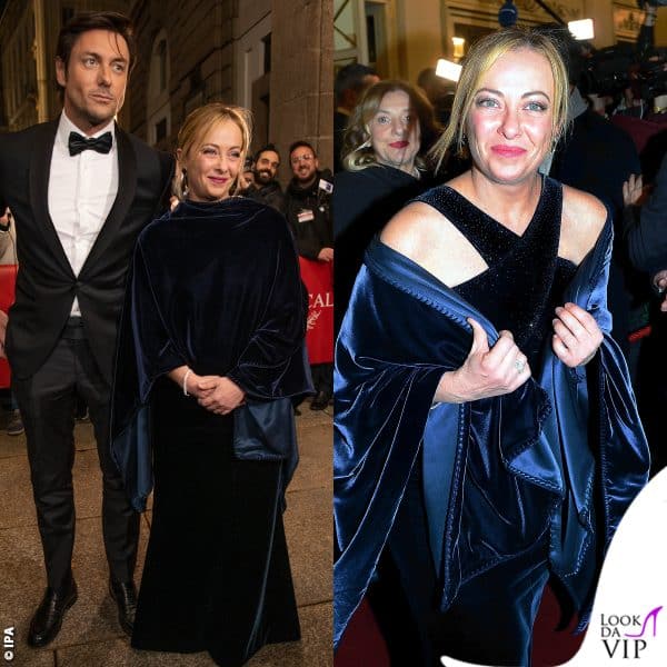 2022 - Giorgia Meloni elegantissima in Giorgio Armani, al suo fianco Andrea Giambruno