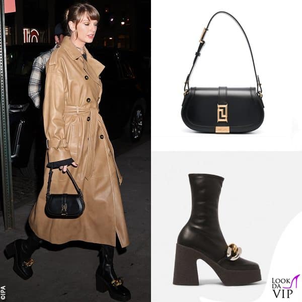 trench Gant, borsa Versace, stivali Stella McCartney 