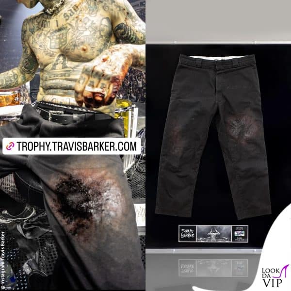 i pantaloni Junya Watanabe MAN x Dickies 874 venduti da Travis Barker sul suo sito 