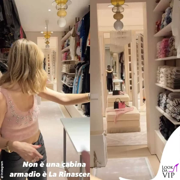 a novembre Chiara ha mostrato ai follower la nuova cabina armadio 