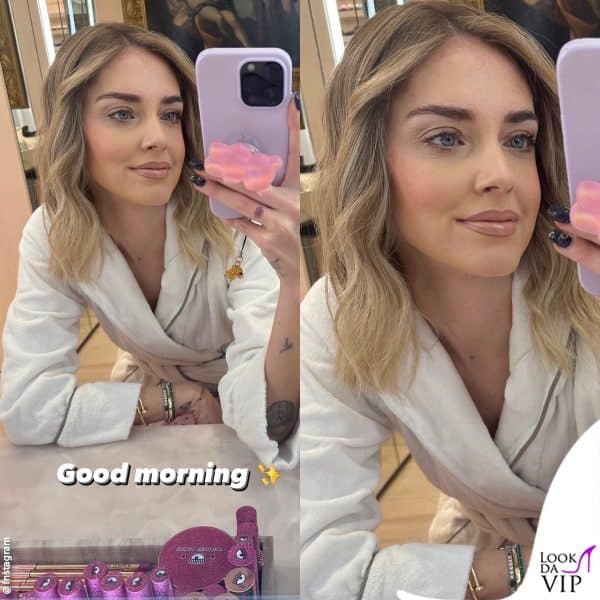 Chiara Ferragni dà il buongiorno ai follower 