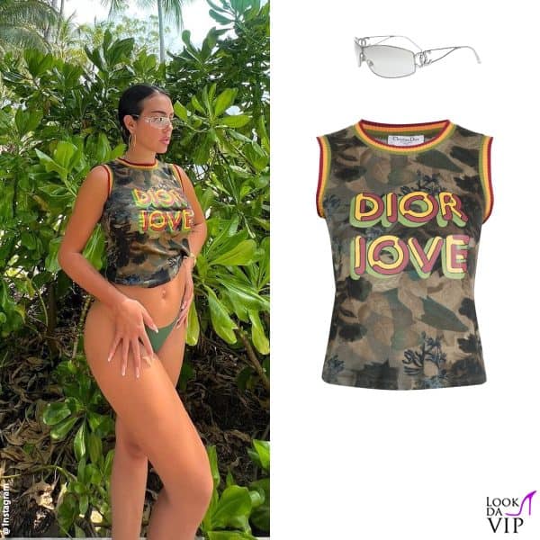 occhiali Chanel, top Dior 