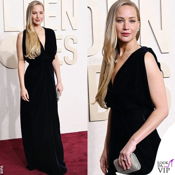 Jennifer Lawrence con un abito Dior, pump Aquazzura e gioielli Tiffany & Co. 