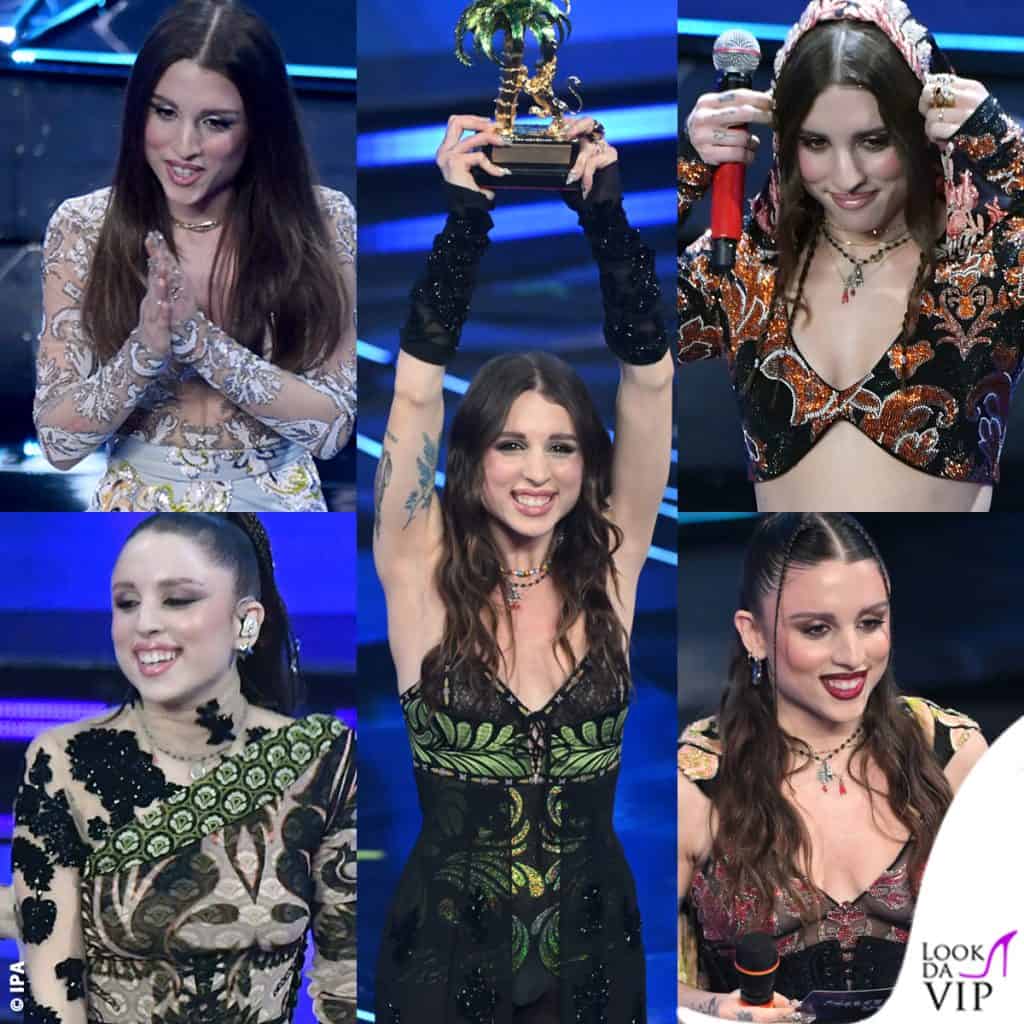 Sanremo 2024, i look Etro di Angelina Mango