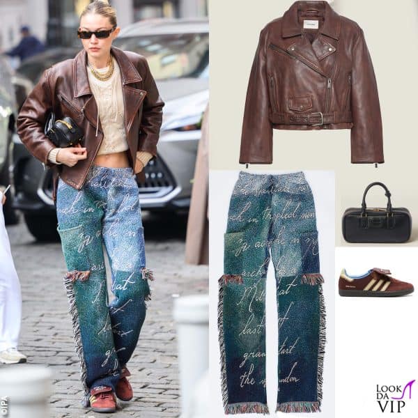 giacca Holzweiler, jeans Nigel Xavier, sneakers Adidas x Wales Bonner, borsa Miu Miu 