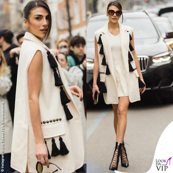 outfit Max Mara e scarpe Le Silla per Giulia Salemi 