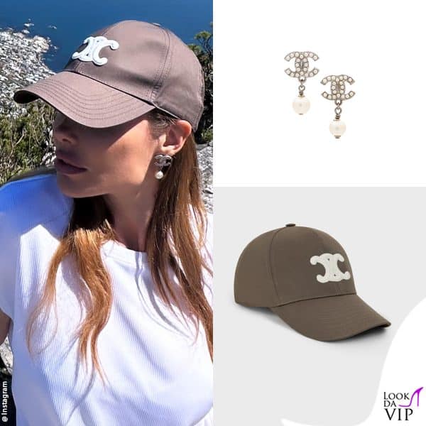 orecchini Chanel, cappello Celine 