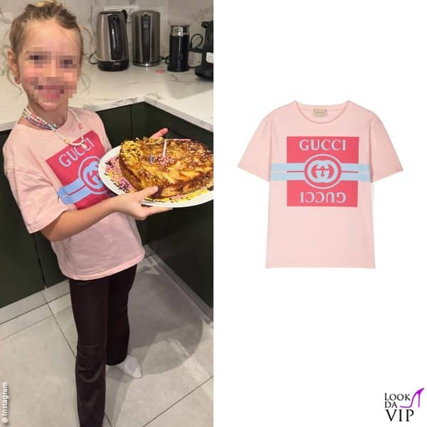 Isabella Icardi con una t-shirt Gucci 