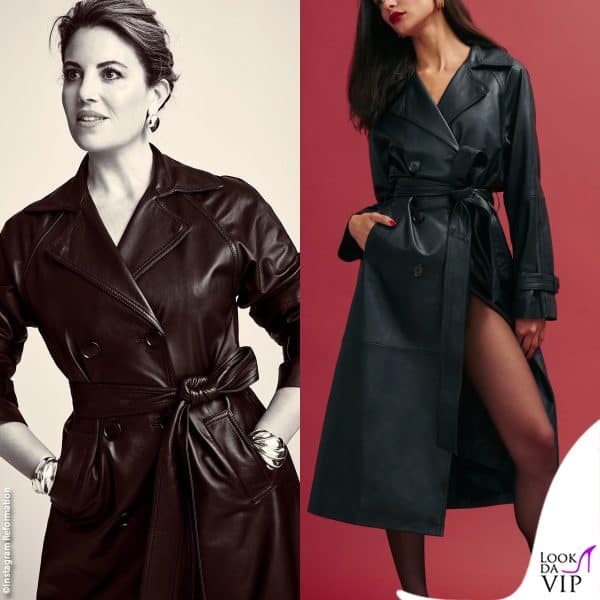 con il trench di pelle Reformation 