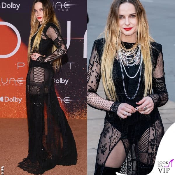 Un abito Olivier Theyskens dal gusto gotico per Rebecca Ferguson alla premiere di "Dune"