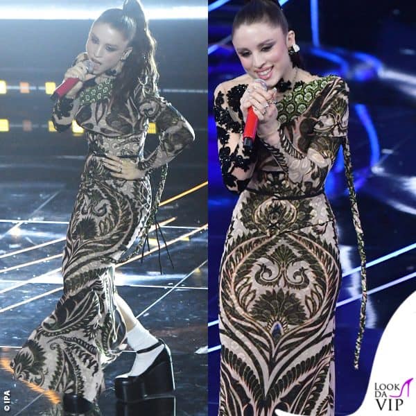 gli altri look Etro di Angelina Mango a Sanremo: l'abito per la prima serata 
