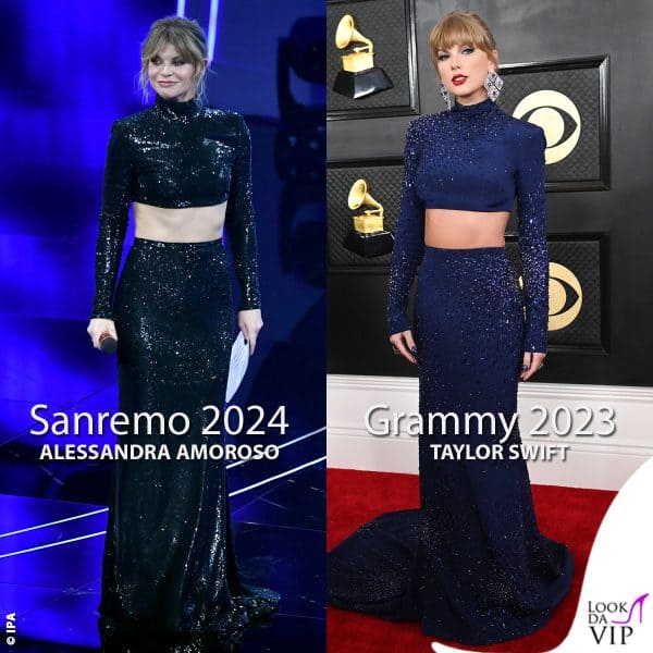 Alessandra Amoroso in Roberto Cavalli: l'outfit ricorda quello di Taylor Swift ai Grammy 2023 