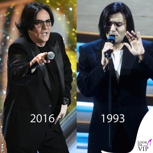 Renato Zero a Sanremo nel 2016 e nel 1993