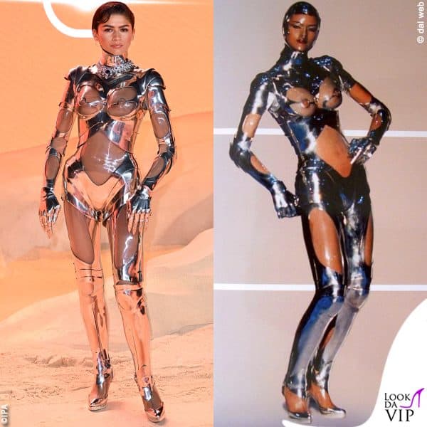 l'outfit Thierry Mugler in passerella durante la sfilata Haute Couture Autunno-Inverno 1995 del brand