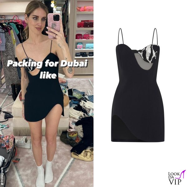 Chiara Ferragni a Milano prima di partire per Dubai: stava preparando i bagagli (abito David Koma)