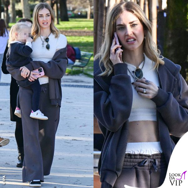 Chiara indossa una tuta Not After Ten e crop top bianco