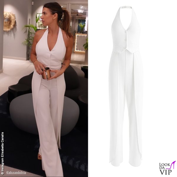 Elisabetta Canalis in jumpsuit Alice and Olivia