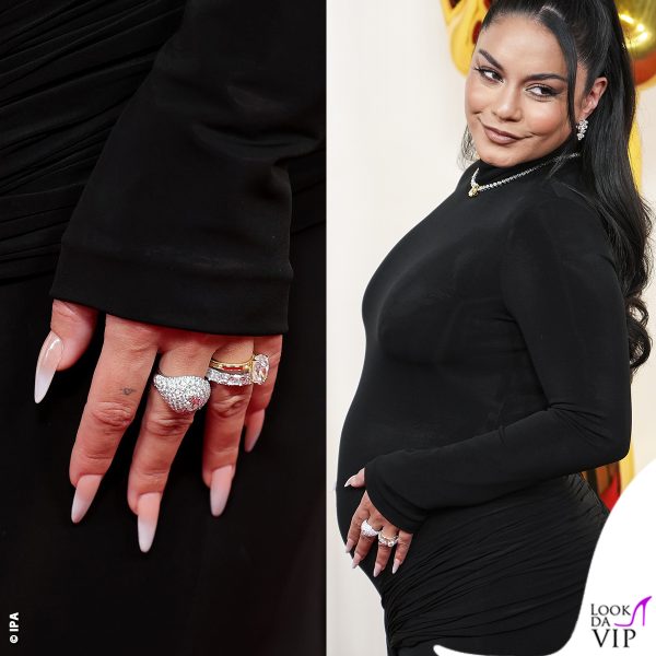 Vanessa Hudgens ai  Vanity Fair Oscar Party sfoggia unghie lunghissime