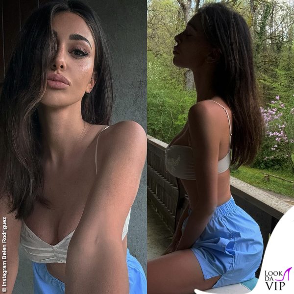 Belen Rodriguez ha postato alcune foto in reggiseno (e boxer Hinnominate). Il mascara? Rebeya!