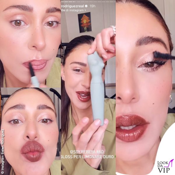 Una sessione di make up in cui la showgirl argentina mostra l'effetto dei suoi trucchi 