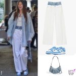 Bianca Balti pantaloni Sandro borsa Balenciaga scarpe Nike genitori