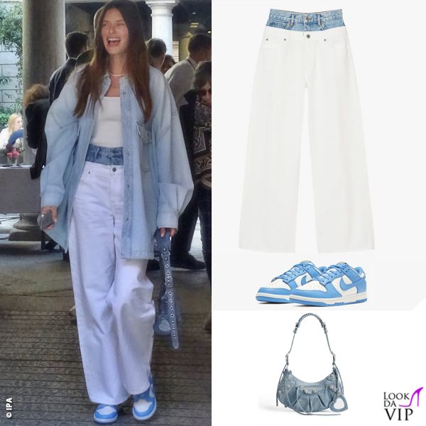 jeans Sandro, borsa Balenciaga, sneakers Nike 