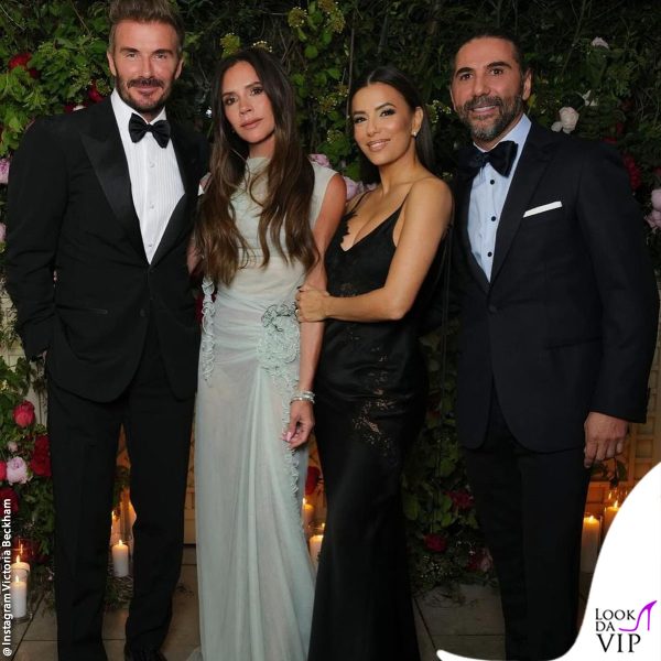 I Beckham in posa con Eva Longoria e José Antonio Baston 