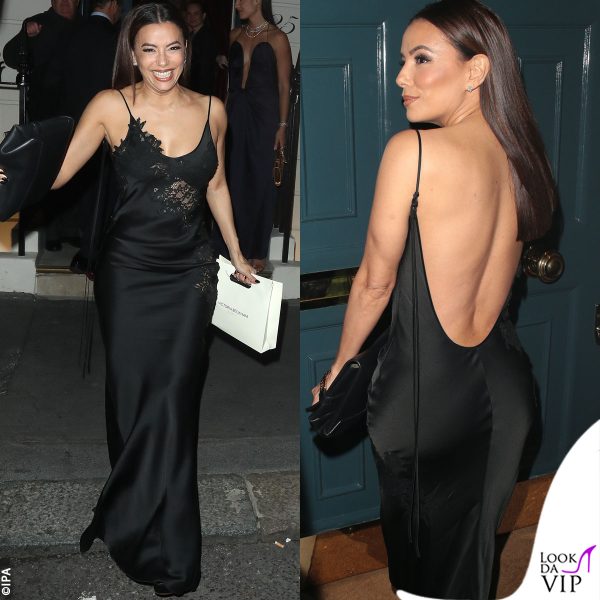 Eva Longoria con uno slip dress di Victoria Beckham 