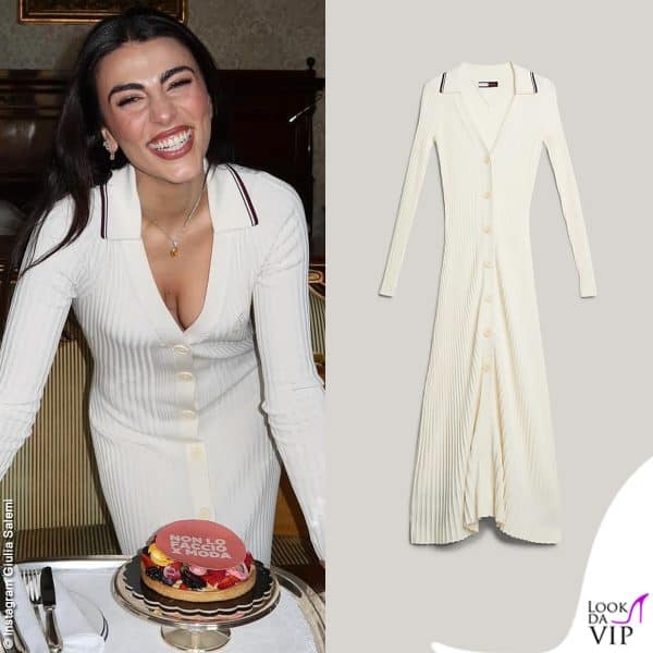Il vestito bianco di maglina è Tommy Hilfigher 