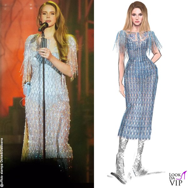 Dolce&Gabbana impreziosito da cristalli Swarovski per Lana Del Rey 