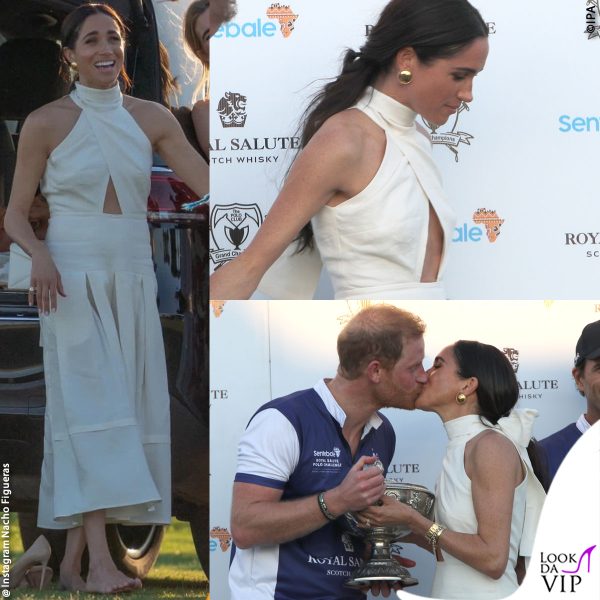 Pancia scoperta e piedi nuda: il look di Meghan Markle alla partita di polo in Florida